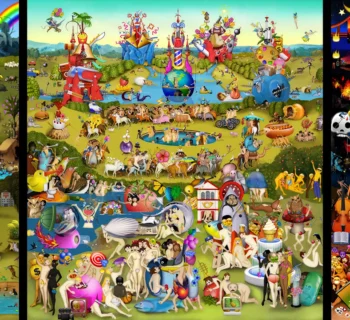 Carla Gannis, The Garden of Emoji Delights (El jardín de las delicias emoji), 2014.